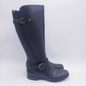 Naturalizer Black Leather Heeled Boots